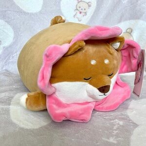 NEW MINISO Shiba Inu Dog Sakura Flower Plush Kawaii 11 inch Cherry Blossom Cute